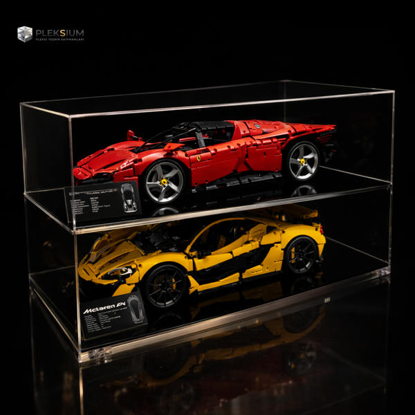 Pleksium şeffaf pleksi koleksiyon kutusu model araba ve özel ürünler için toz korumalı vitrin